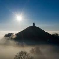 Glastonbury tor moon